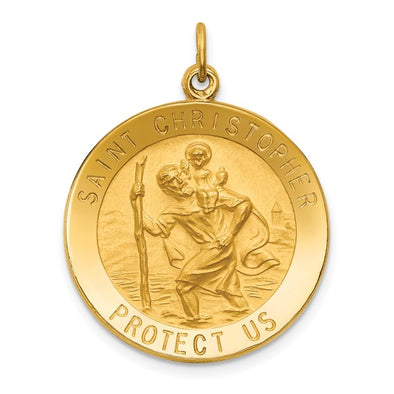 Round St. Christopher Medal - 14kt Yellow Gold