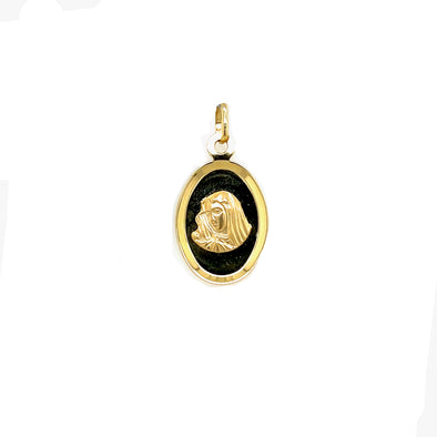 Oval Shaped Madonna Medal - 14kt Yellow Gold