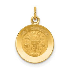 Round Holy Communion Medal - 14kt Yellow Gold