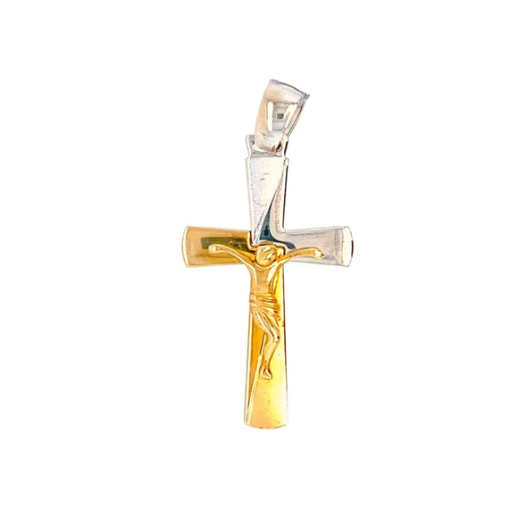 Small Crucifix - 14kt Two-Tone Gold