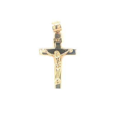 Flat Crucifix with INRI Detail - 14kt Yellow Gold