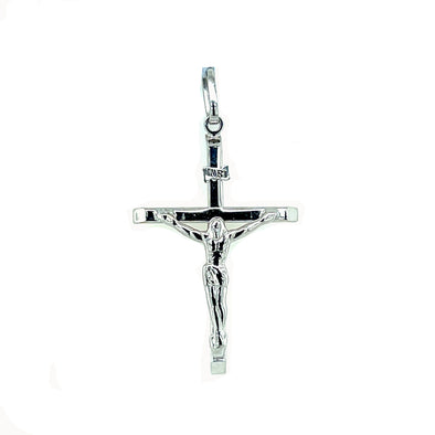 Crucifix with INRI Detail - 14kt White Gold