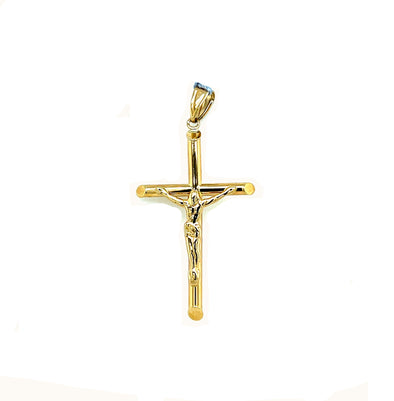 Tube Style Crucifix - 14kt Yellow Gold