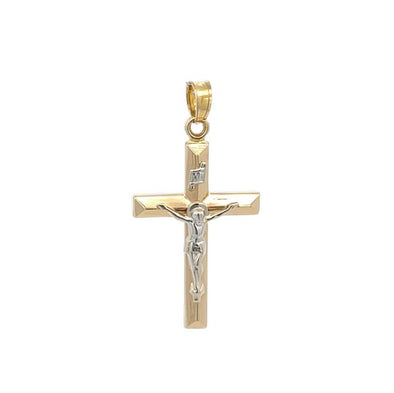 Raised Center Crucifix - 14kt Two-Tone Gold