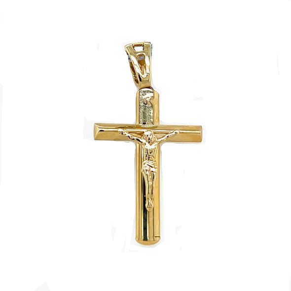 Raised Center Crucifix - 14kt Yellow Gold