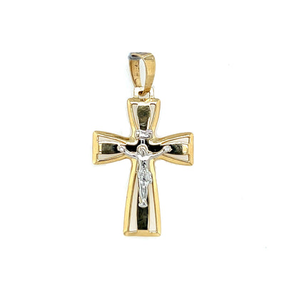 Open Detail Crucifix - 14kt Two-Tone Gold