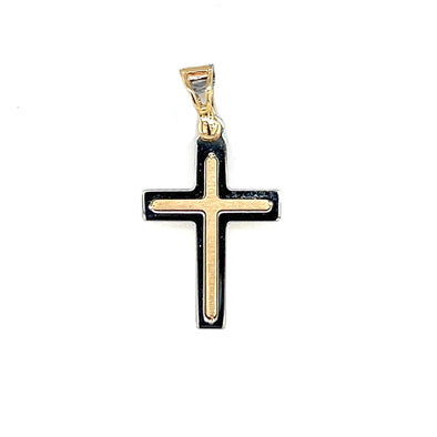 Interior Textured Design Cross - 14kt Yellow Gold