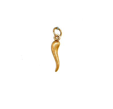 Satin Finish Italian Horn - 14kt Yellow Gold