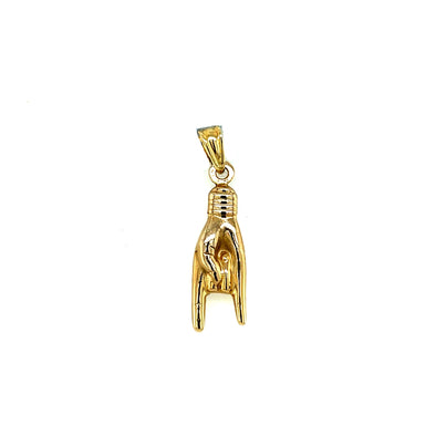Solid Hand Charm - 14kt Yellow Gold