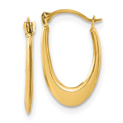 Oval Hoop Earrings - 14kt Yellow Gold