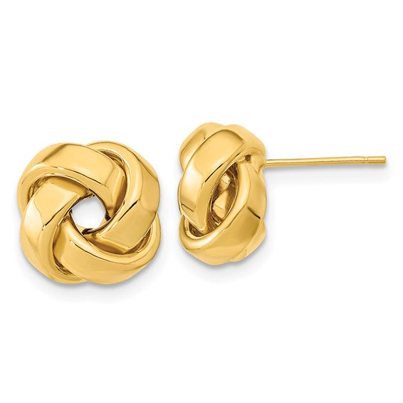 Love Knot Stud Earrings - 14kt Yellow Gold