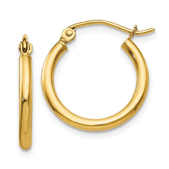 Tube Hoop Earrings - 14kt Yellow Gold