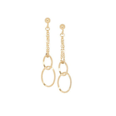 Circle and Chain Design Earrings