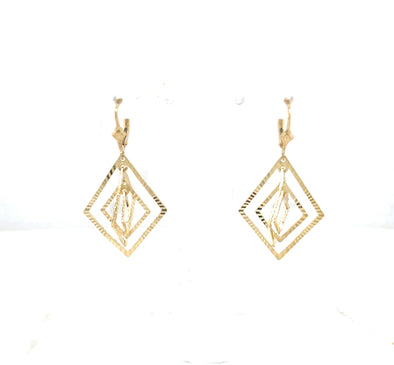 Triple Diamond Dangle Earrings