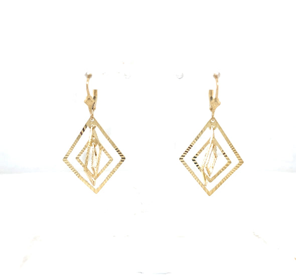 Triple Diamond Dangle Earrings
