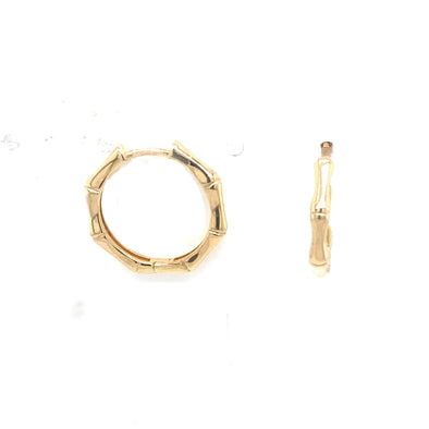 Bamboo Design Hoop Earrings