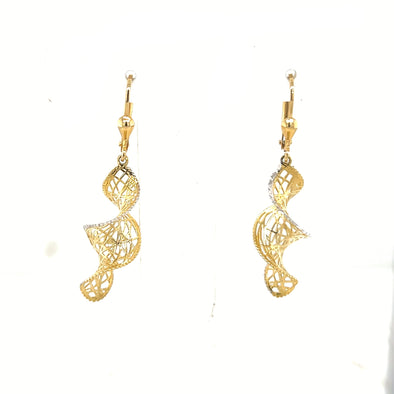 Filagree Swirl Design Dangle Earrings