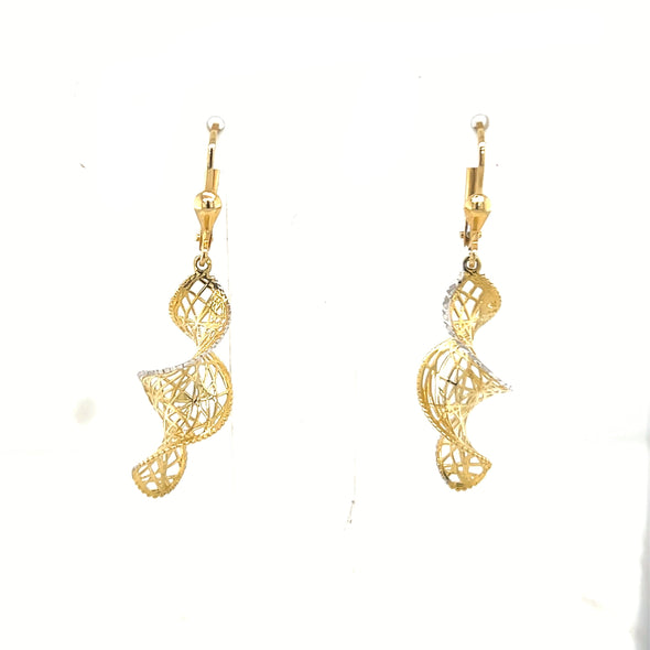 Filagree Swirl Design Dangle Earrings