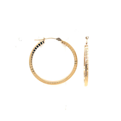 Diamond Cut Hoop Earrings