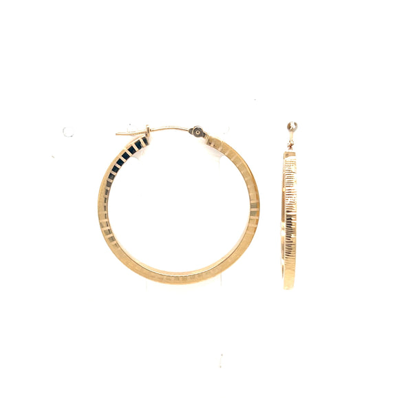 Diamond Cut Hoop Earrings