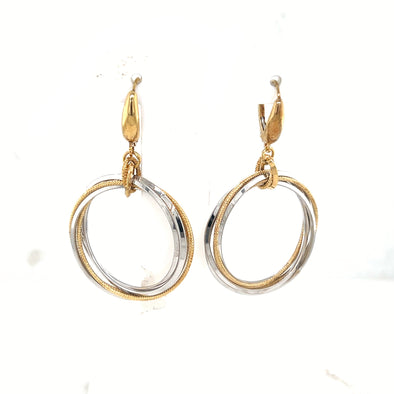Triple Open Circle Dangle Earrings