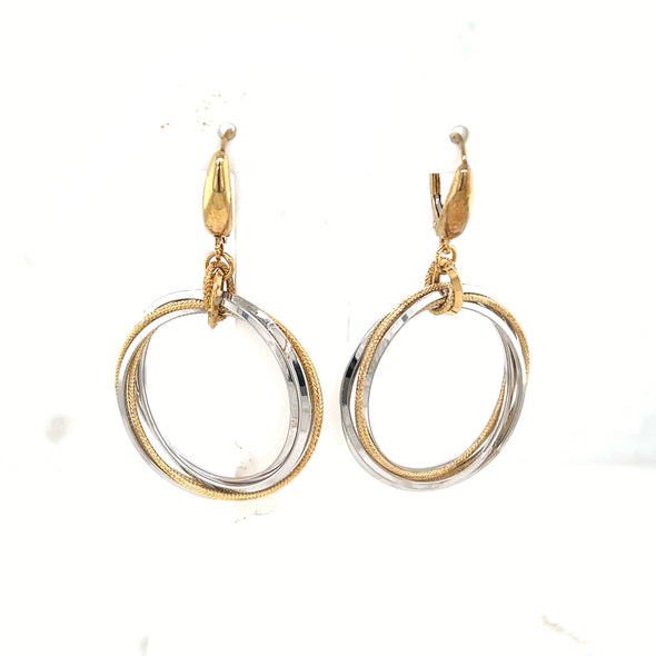 Triple Open Circle Dangle Earrings