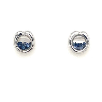 Floating Sapphire Stud Earrings