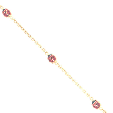Children's Lady Bug Design Chain Bracelet