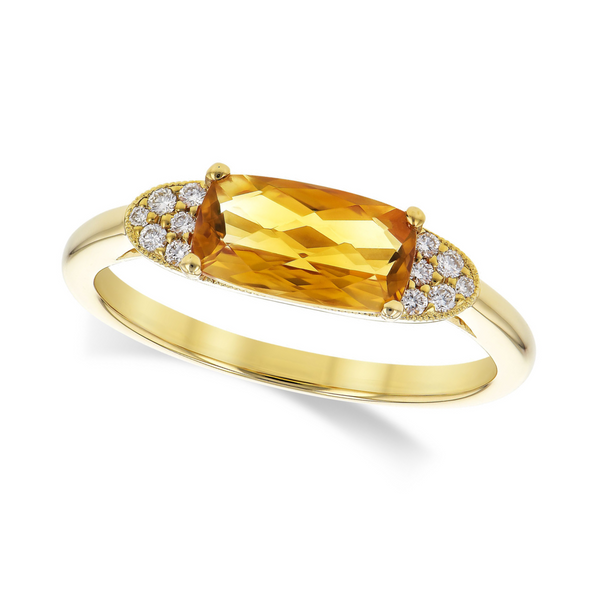 Citrine and Diamond Accented Ring