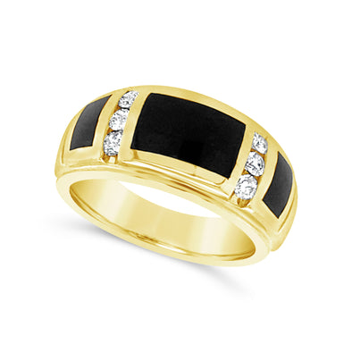 Black Onyx and Diamond Ring