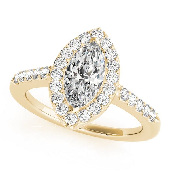 Marquise Diamond Halo and Single Row Mounting
