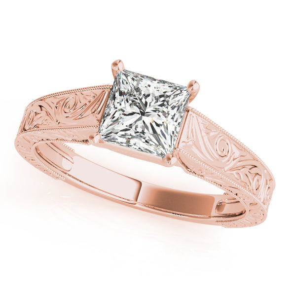 Princess Cut Engraved Solitaire Mounting