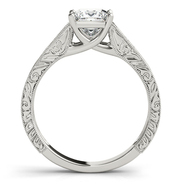 Princess Cut Engraved Solitaire Mounting