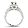 Wide Solitaire Engagement Mounting with Interior Scroll Design