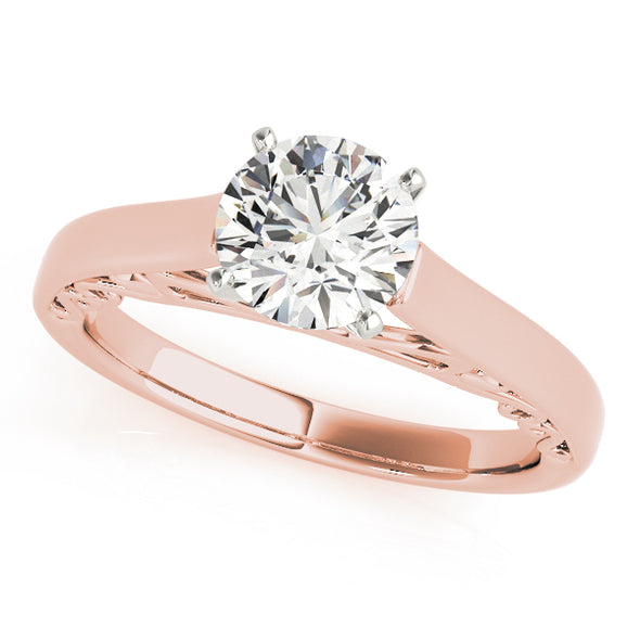 Solitaire Engagement Mounting with Interior Scroll Design