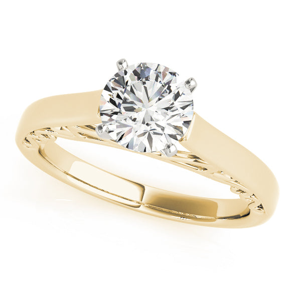 Solitaire Engagement Mounting with Interior Scroll Design