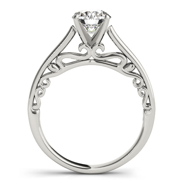 Solitaire Engagement Mounting with Interior Scroll Design