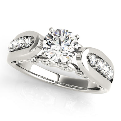 Channel Set Diamond Engagement Mounting with Side Detail