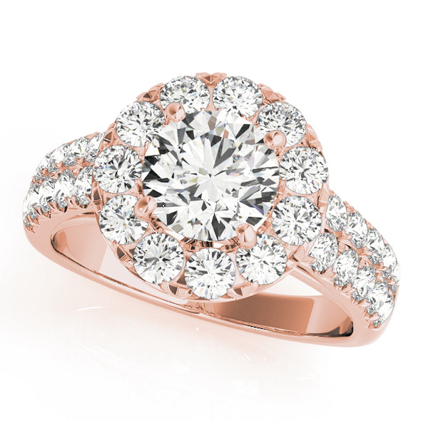 Diamond Halo and Double Shank Engagement Mounting
