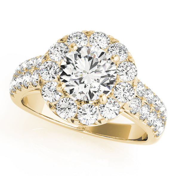 Diamond Halo and Double Shank Engagement Mounting