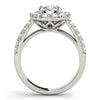 Diamond Halo and Double Shank Engagement Mounting