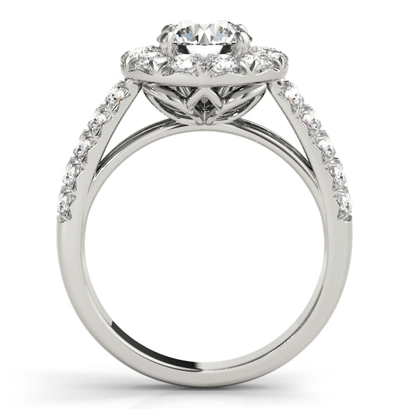 Diamond Halo and Double Shank Engagement Mounting