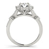 Intricate Diamond Halo Engagement Mounting with Milgrain Detail