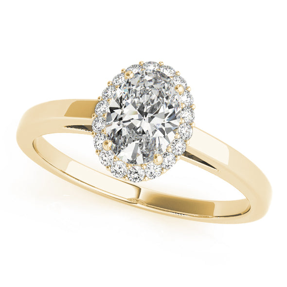 Oval Diamond Halo Design Mounting