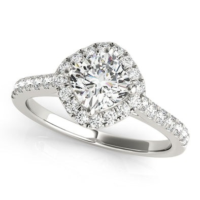 Asymmetrical Cushion Cut Diamond Halo Engagement Mounting