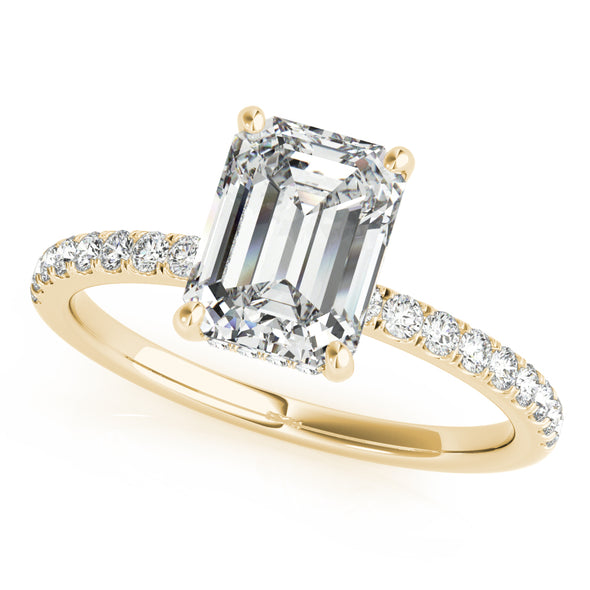 Emerald Shape Single Row Diamond Mounting