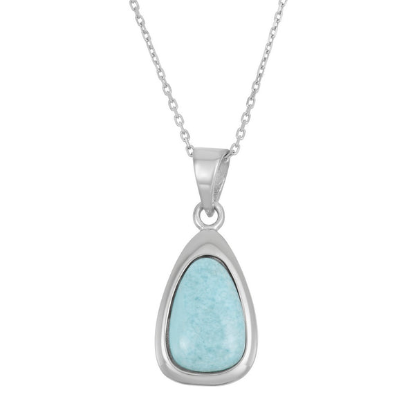 Teardrop Shaped Larimar Pendant