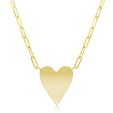Heart and Paperclip Design Necklace