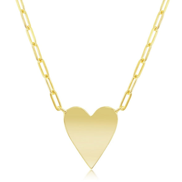 Heart and Paperclip Design Necklace