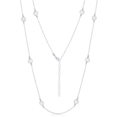Cubic Zirconia Accented Mesh Style Necklace